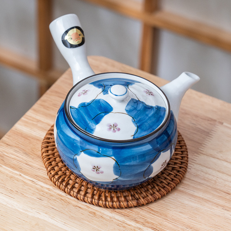 美浓烧日本进口茶具侧把茶具