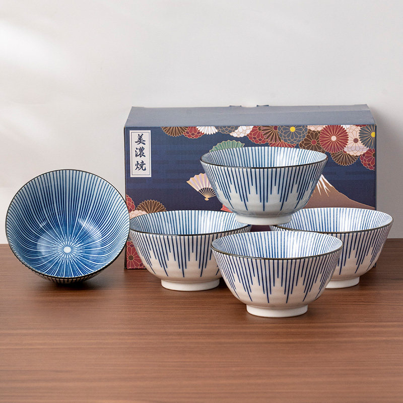 美浓烧日本进口釉下餐具陶瓷饭碗