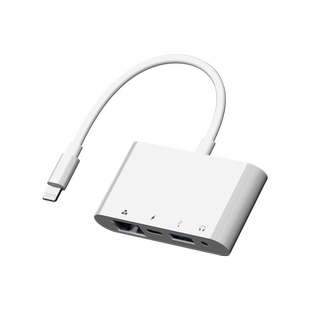 适用苹果手机网线转换器直播声卡转接头iPhone有线网卡iPad以太网连接线13/12promax直连网络上网PK连麦配件