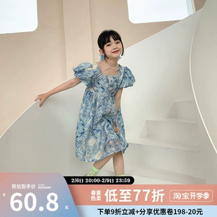 2022新款 公主裙子 薄款 女童连衣裙夏装 夏季 中大童洋气时髦儿童夏款