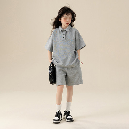 女童套装夏季洋气薄款运动两件套