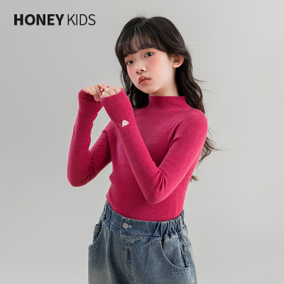 女童毛衣冬季休闲高领修身针织衫
