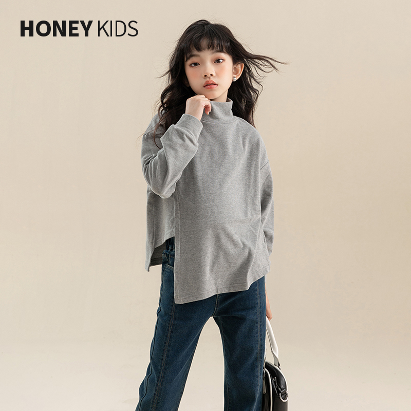 【清仓】女童长袖t恤儿童冬季半高领打底衫大童休闲简约上衣冬装,童装/婴儿装/亲子装,T恤,淘宝优惠券,粉丝福利购,淘宝优惠卷