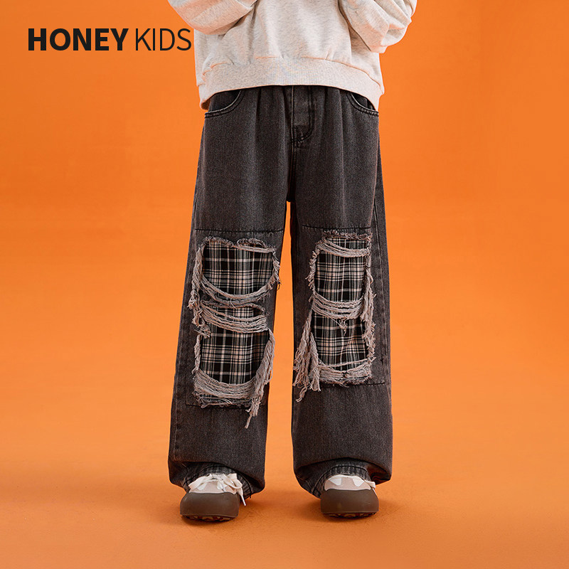 【清仓】女童裤子春秋款中大童春季休闲长裤儿童洋气破洞牛仔裤,童装/婴儿装/亲子装,裤子,淘宝优惠券,粉丝福利购,淘宝优惠卷