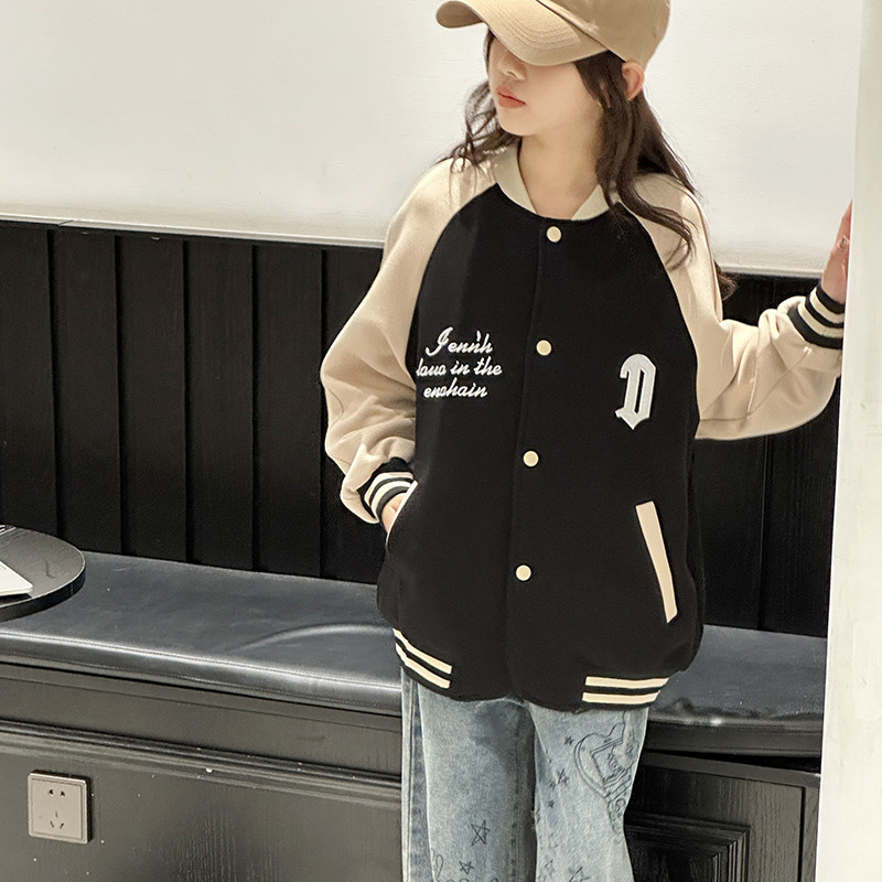 【清仓】女童外套春季儿童时尚炸街春装中大童春秋洋气时髦棒球服