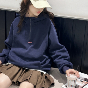 加绒加厚 中大童春秋洋气连帽上衣儿童秋冬装 女童卫衣2026春装 新款