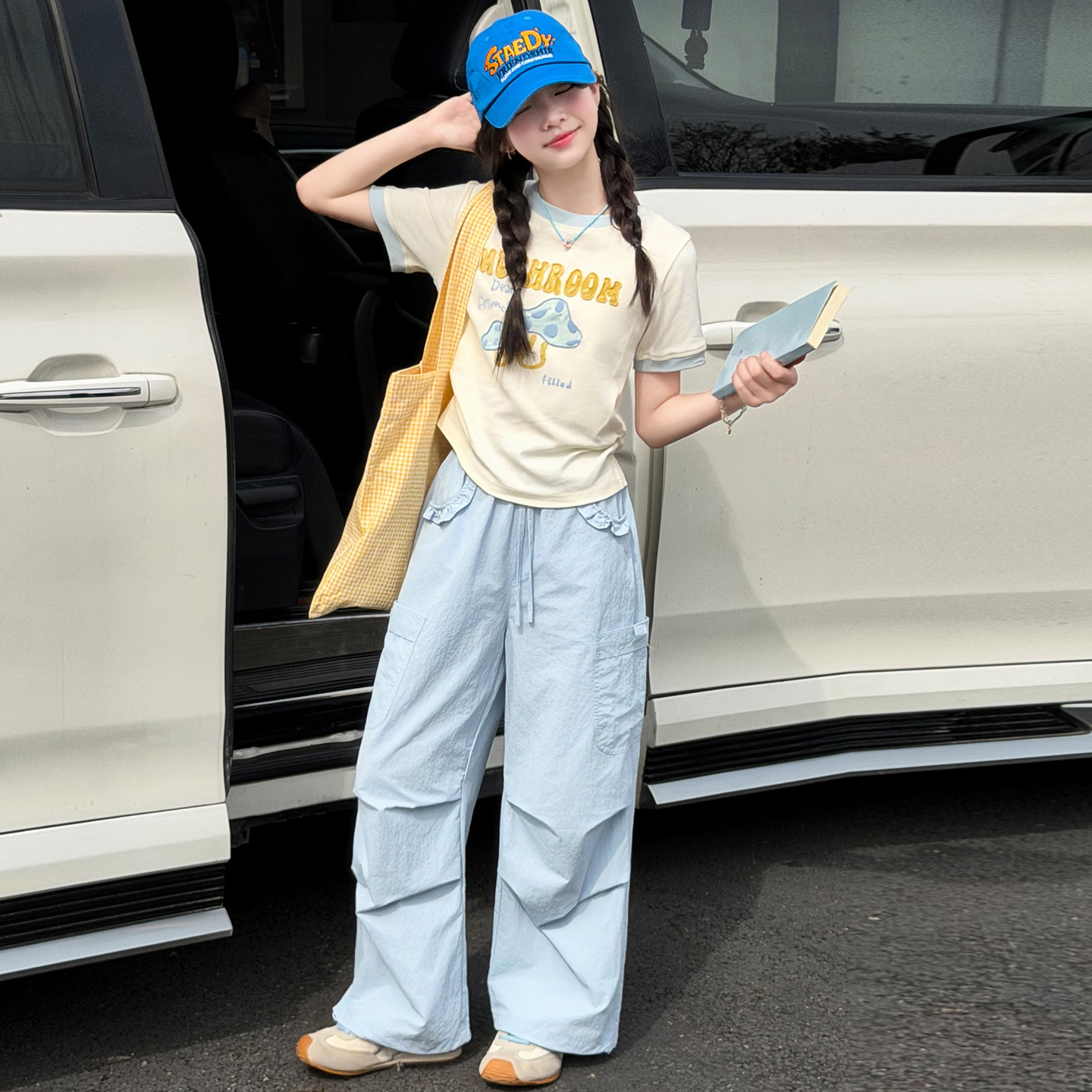 女童夏季套装2026新款儿童超好看大童女装初中生洋气韩系短袖衣服图片