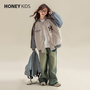 女童棉服2025新款 棒球服外套 中大童洋气棉袄儿童夹棉加厚棉衣冬季