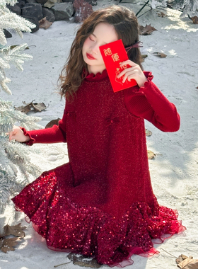 女童巨好看红色套装儿童衣服本命年过新年拜年服穿搭一整套高级感
