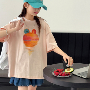 女童夏装T恤儿童短袖上衣2026新款洋气纯棉大童夏天衣服薄款体恤