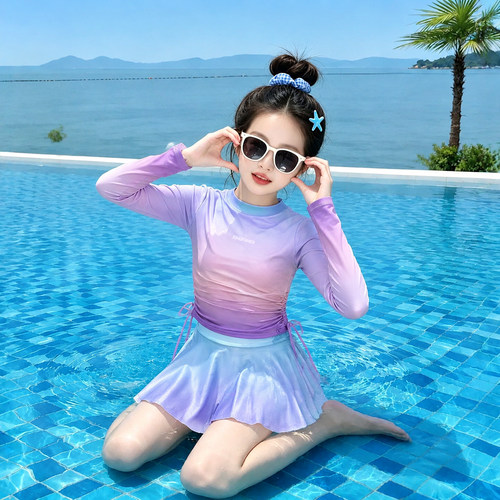 泳衣女儿童2026新款美人鱼游泳服初中生女孩高颜值夏季分体泳装裙