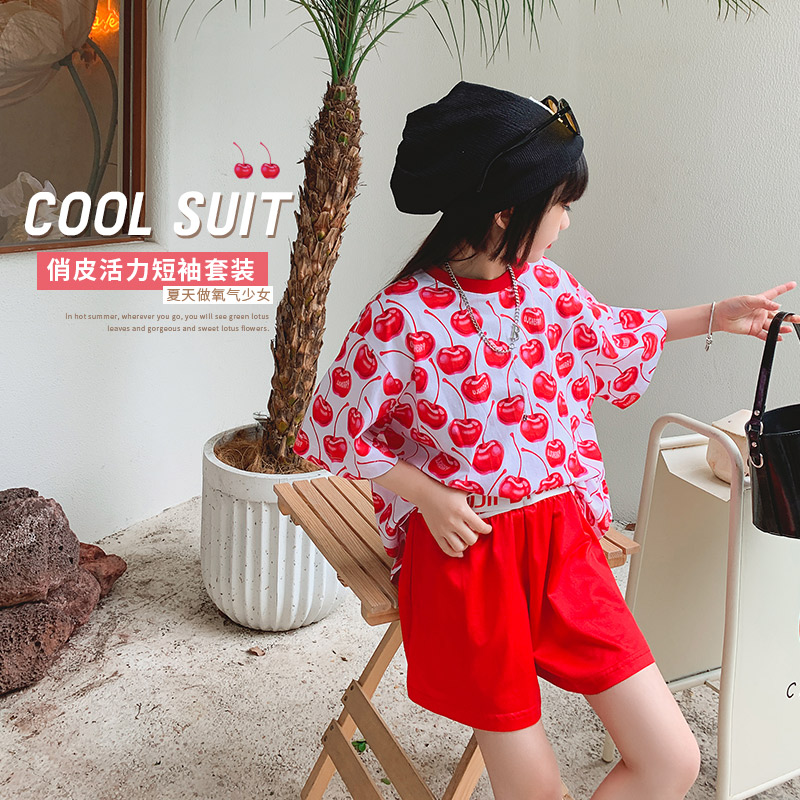 【清仓】女童夏季套装中大童韩范潮衣夏装儿童夏款炸街短袖两件套