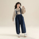 清仓 韩版 女童背带裤 春秋儿童炸街休闲宽松吊带裤 大童春装 裤 子