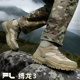 指挥官战术靴男中帮卡其色户外登山鞋 沙漠靴防滑耐磨防穿刺徒步靴