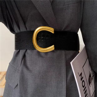 宽版腰带女装饰大衣西服连衣裙皮带收腰外搭复古腰封百搭时尚腰饰