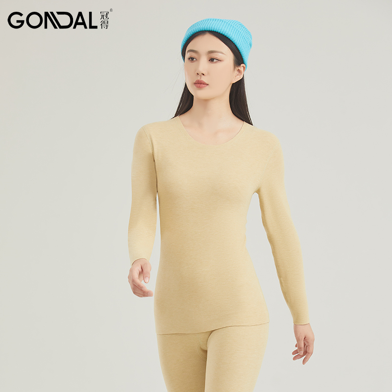 冠得女士牛奶蚕丝保暖套装润肤