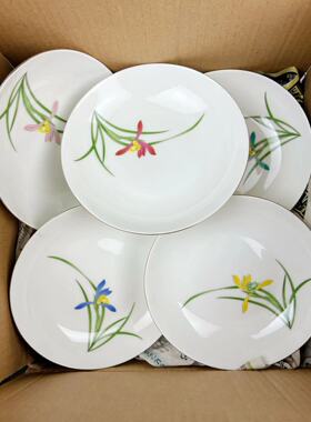 日本进口香兰社手描金陶瓷8寸盘子汤盘细瓷花卉深盘创意日式餐具