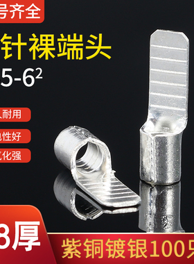 C45-6插片DZ47冷压铜鼻子空开接线端子紫铜焊接片型6平方100只装