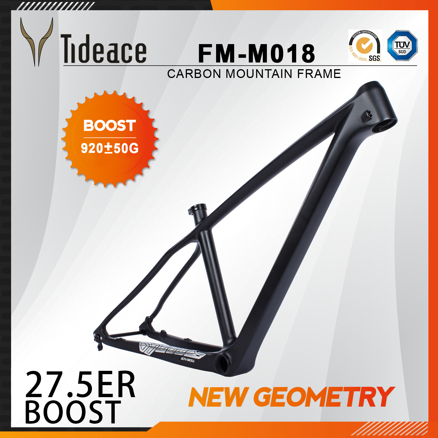 轻量化新款Boost27.5er碳纤维山地车架碳纤自行车架148*12mm硬尾