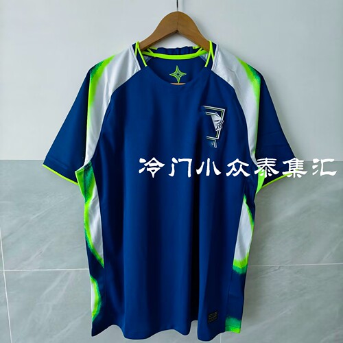 2425冷门小众亚洲太极虎潮牌球衣蓝色短袖速干透气足球服运动服