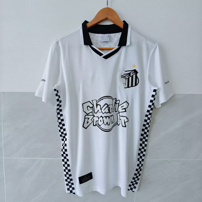 24-25冷门小众桑托斯纪念版球衣短袖速干足球服单件球迷版训练服