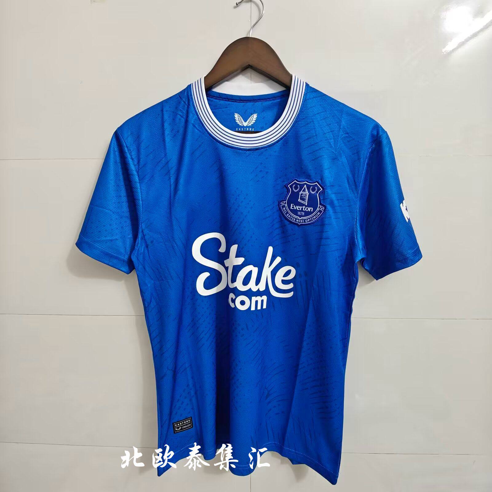 新款24-25埃弗顿主场球衣冷门足球服短袖球迷版单件上衣训练服