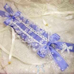 「珍珠兔」原创lolita手作蝴蝶结雪花发带 ap雪花小物