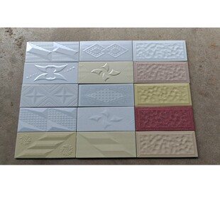 10X20cm白色手指印步步高外墙瓷砖经典老款室外乡村小区楼房出售