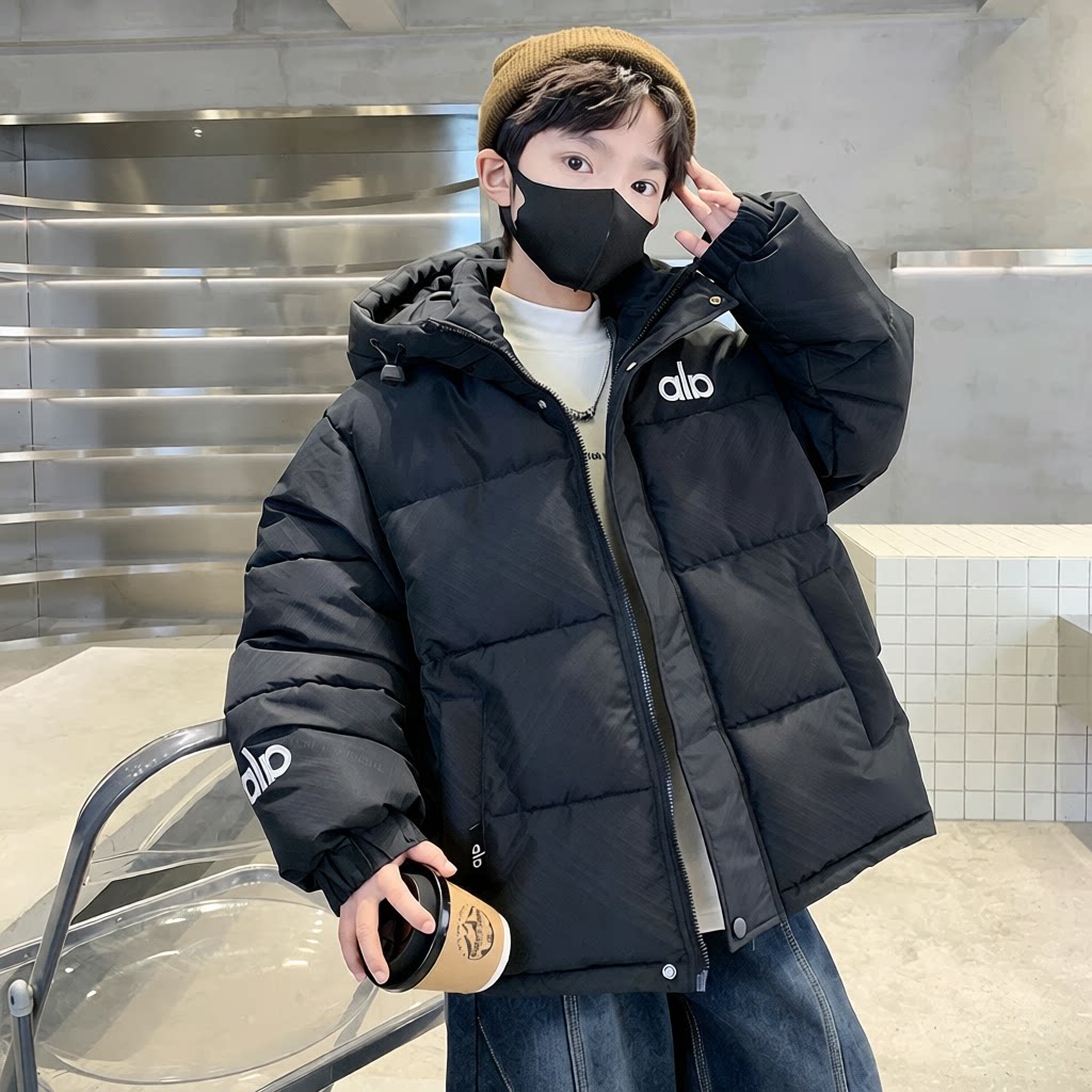 儿童装男童冬装羽绒棉服新款中大