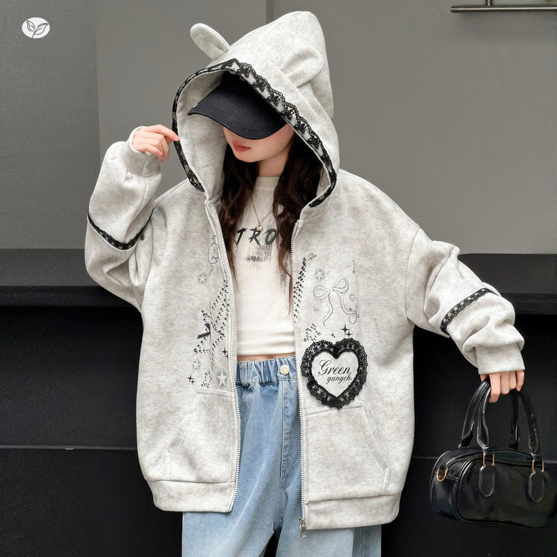女童连帽卫衣外套2026秋季新款中