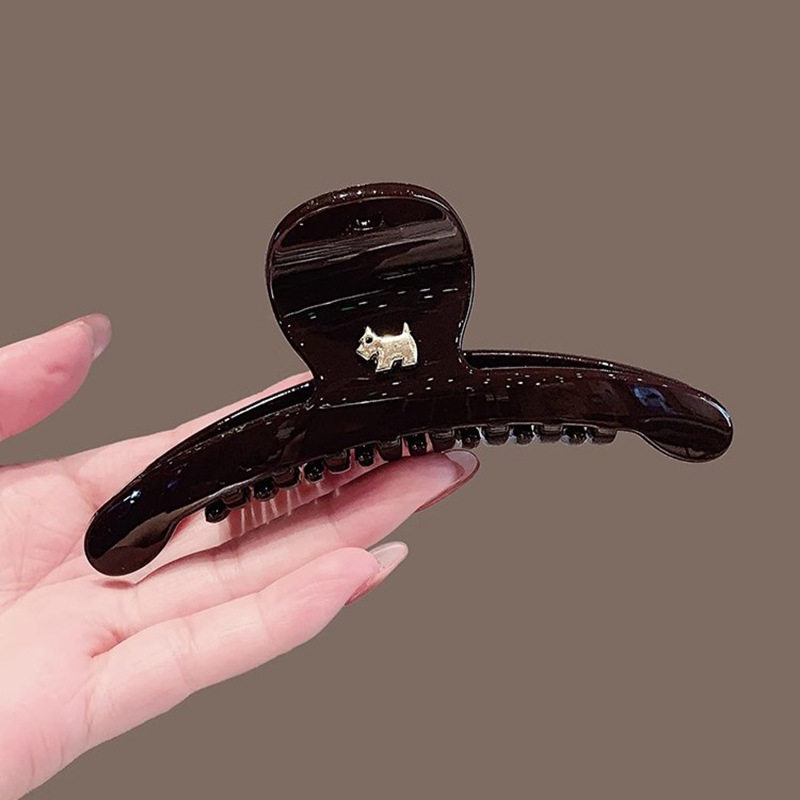韩版简约小狗抓夹女后脑勺盘发鲨