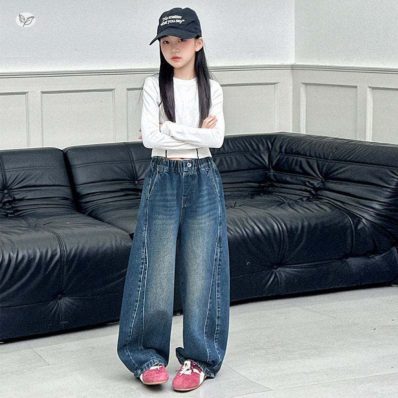 女童拼接弯刀裤2026秋新款中大童