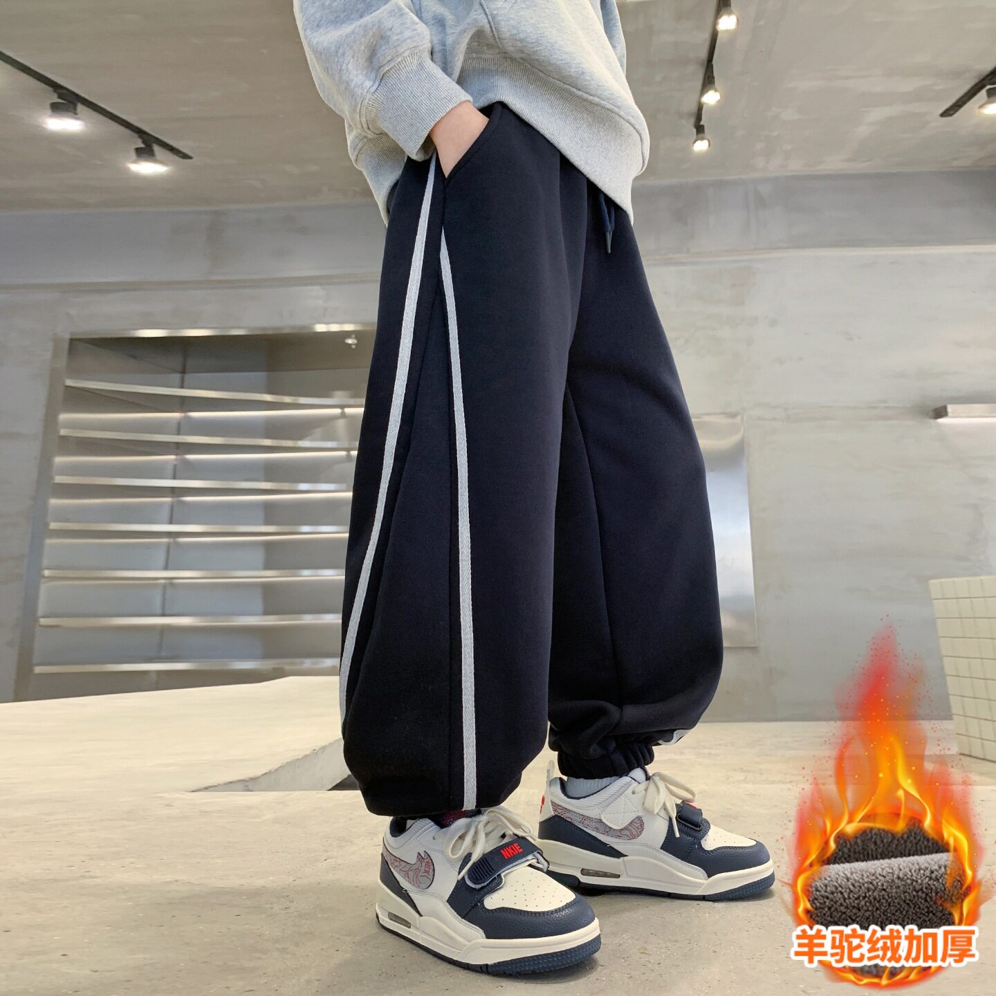 儿童装男童加绒裤子2026新款冬季