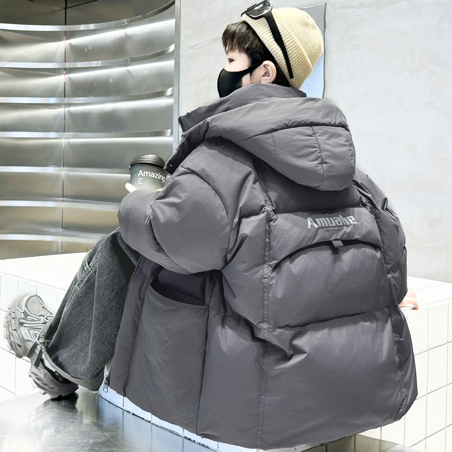 男童冬季羽绒棉服新款大童冬装红