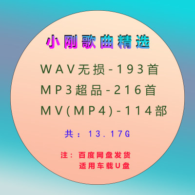 网盘发货-周传雄小刚无损音乐全集歌曲下载MP3+WAV+MV（13.17G）