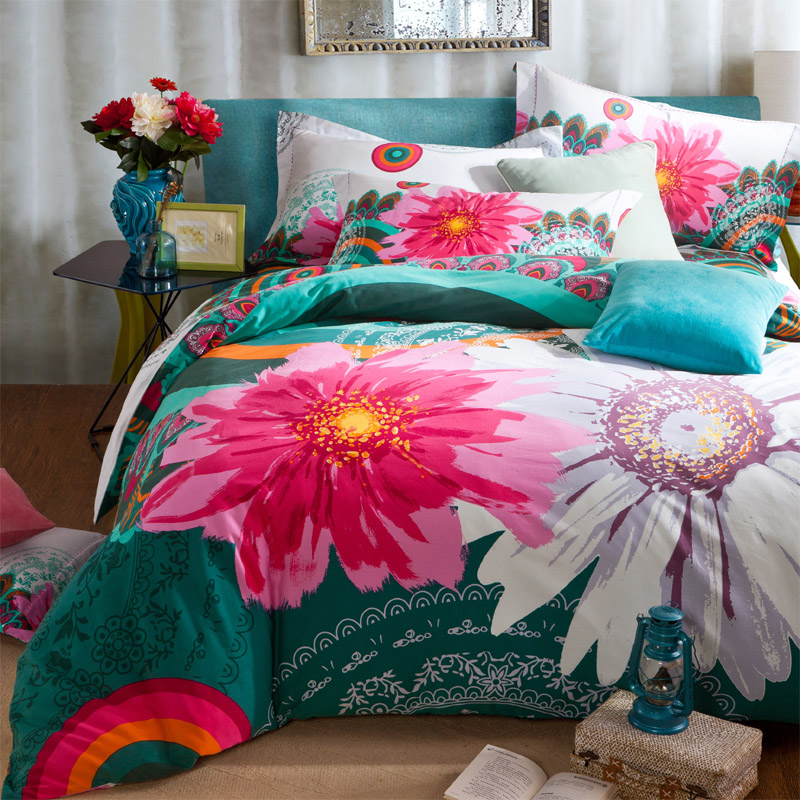 全棉加厚磨毛四件套1.5m纯棉被套3D床单婚庆四件套1.8m床双人床品