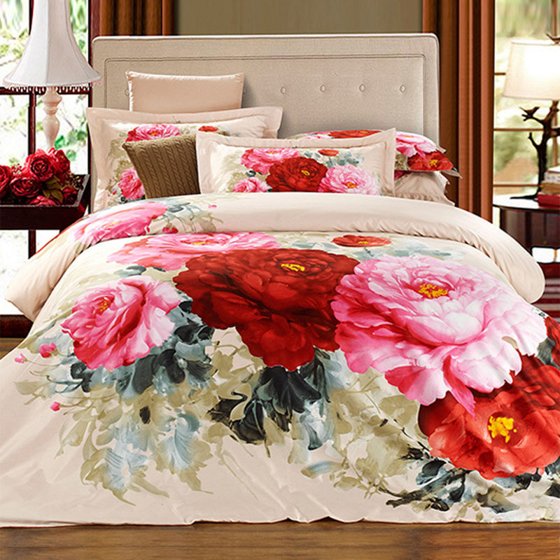 全棉磨毛活性印花床上用品四件套1.8m床纯棉床单加厚双人被套2.0m,床上用品,床品套件/四件套/多件套,淘宝优惠券,粉丝福利购,淘宝优惠卷