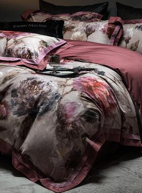 高端100Spro长绒棉贡缎床上用品四件套全棉被套床单纯棉床品套件4