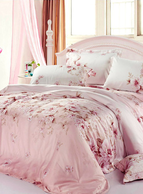 2026进口莱赛尔四件套双人床上用品春夏裸睡床笠床单冰丝被套4