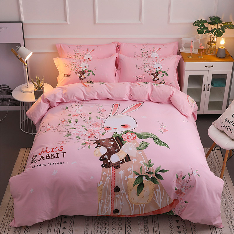 纯棉加厚卡通床上用品四件套