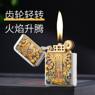 佐罗Z790 F007银拉丝千手超薄铜壳彩印防风砂轮煤油打火机