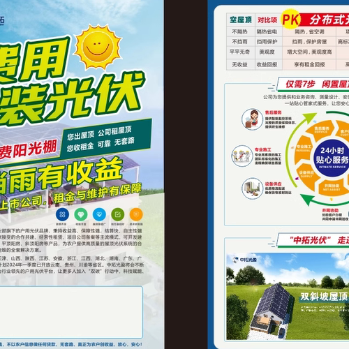 户用光伏工商业光伏农光渔光互补阳光棚地面集中式光伏充电桩画册