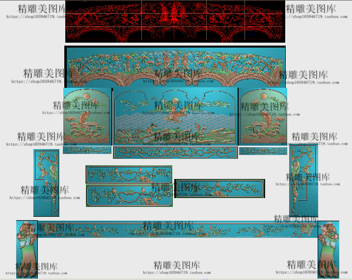 新款大展鸿图沙发精雕图浮雕图童子松鹤宝座套图精品老鹰花鸟整套