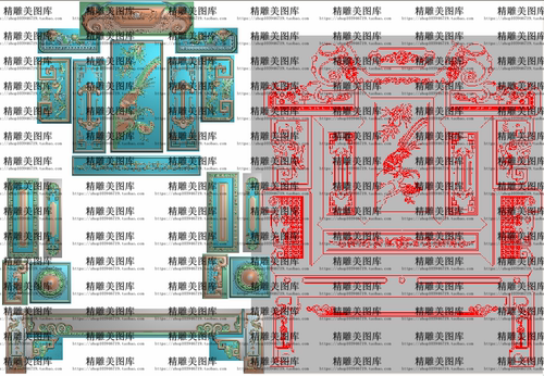 如意花鸟宝座精雕图浮雕雕刻图灰度图凤凰元宝财源 福至冬来沙发