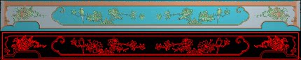 裙板花鸟精雕图牡丹花鸟精品葡萄牙板灰度木雕图提子围板浮雕图