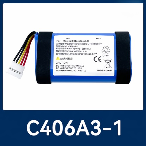 适用于马歇MARSHAL STOCKWELL II BLUETOOTH蓝牙音箱电池C406A3-1