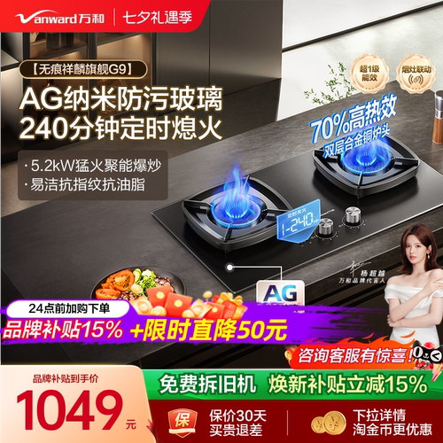 [焕新补贴]万和天然气燃气灶煤气灶家用双灶定时台嵌两用灶台G9