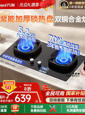 [政府补贴]万和嵌入式燃气灶煤气灶炉灶天然气液化气台式双灶具G6