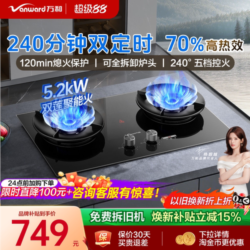 万和240min长双定时70%高热效灶