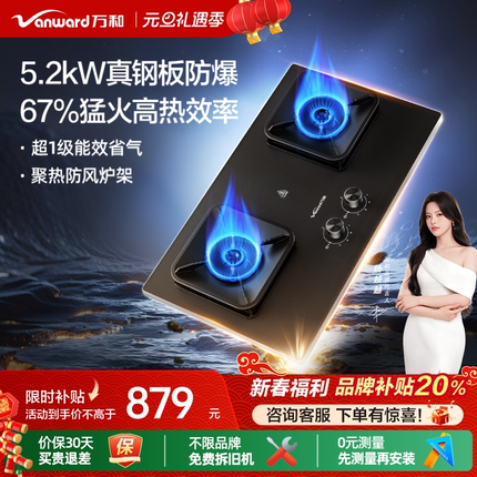 [品牌补贴]万和新品天然气燃气灶双灶嵌入台式防爆猛火灶具P7